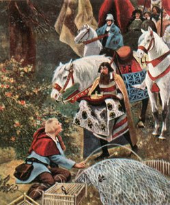 Henry the Fowler Being Offered the Crown While Trapping Birds, 1900 by Hermann Vogel