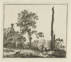 Landscape with the Tall Pole (Six Landscapes) by Hermanus Fock