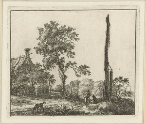 Landscape with the Tall Pole (Six Landscapes) by Hermanus Fock