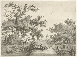 Landscape with Two Fishermen by Hermanus Fock