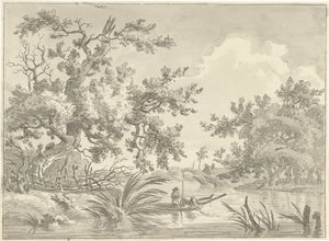 Landscape with Two Fishermen by Hermanus Fock