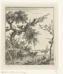 Rowboat with Two Men by Hermanus Fock
