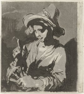 Woman with Fan by Hermanus Fock