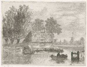 Man with a Barrel in a Boat
