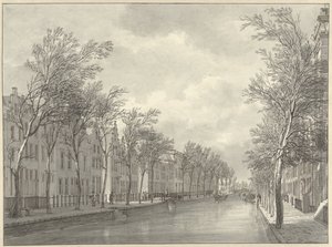 View of the Rapenburg in Leiden from the Groenebrug, 1807