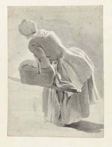 Resting Maid with a Basket, Seen from the Back