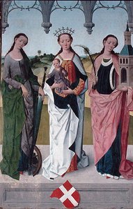 St. Catherine, the Virgin Mary and St. Barbara, from the High Altar of St. Nicholas Church (detail)