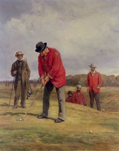 George Glennie Putting at Blackheath with Putting Cleek by Heywood Hardy