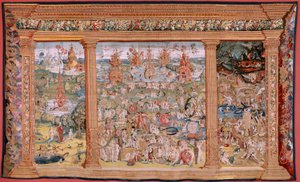 Series Four tapestries after Hieronymus Bosch. The Garden of Earthly Delights. Fourth tapestry in the series. Before 1560. by Hieronymus (after) Bosch