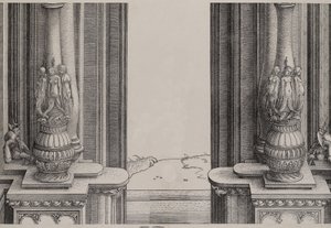 The Middle Section of the Entryway to the Central Portal, the Columns Decorated by Sirens