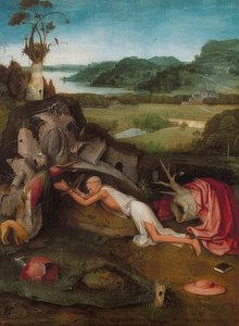 Saint Jerome in the Wilderness, c. 1490 by Hieronymus Bosch