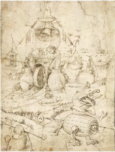 Infernal Landscape by Bosch, Hieronymus (c. 1450-1516) by Hieronymus Bosch