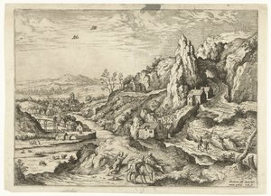Abraham and Isaac on the Way to the Sacrifice (Landscapes with Biblical and Mythological Scenes) by Hieronymus Cock