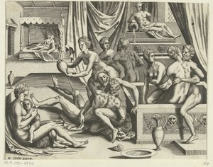 Bathing Men and Women by Hieronymus Cock