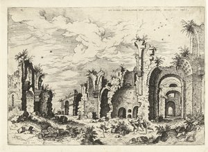 View of the Baths of Diocletian by Hieronymus Cock