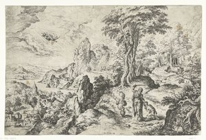 Landscape with the Sacrifice of Isaac by Hieronymus Cock