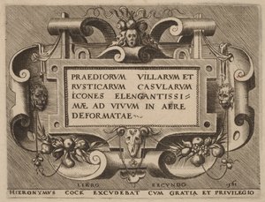 Title Page for Praediorum Villarum by Hieronymus Cock