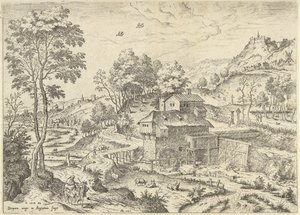 Flight into Egypt (Landscapes with Biblical and Mythological Scenes) by Hieronymus Cock