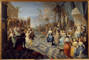 Ball on the Terrace of a Palace by Hieronymus Janssens