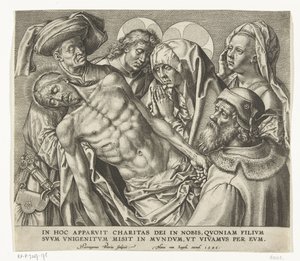 The Body of the Dead Christ Being Carried by Hieronymus Wierix