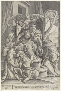 Holy Family with Elizabeth and John the Baptist, after Denys Calvaert, 1563 - before 1611 by Hieronymus or Jerome Wierix