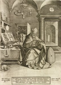 Saint Ambrose, from the series The Four Fathers of the Church by Hieronymus or Jerome Wierix