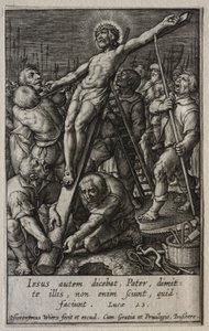 The Passion: Christ Being Crucified by Hieronymus or Jerome Wierix