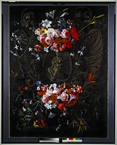 Cartouche with Flowers