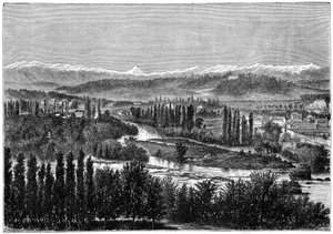 The Pyrenees Seen from the Terrace of the Castle at Pau, France