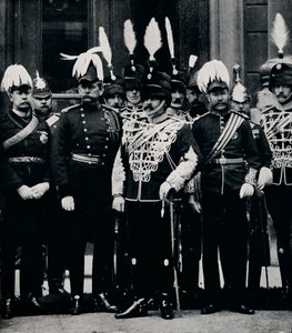 The future King Edward VII and officers of the Queen