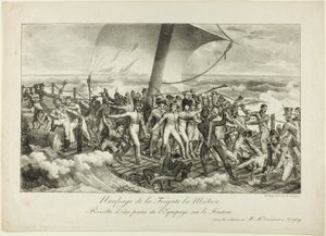 Shipwreck of the Frigate Medusa. Revolt of Some of the Crew on the Raft by Hippolyte Lecomte