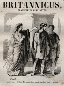 Agrippine. Stop Neron, I have two words to tell you - Britannicus tragedy in five acts - engraving in Works of Jean Racine illustrated by Pauquet and notice by Emile de La Bedolliere - 1851 by Hippolyte Louis Pauquet