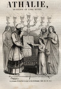 Athalie tragedy by Jean Racine in five acts - engraving in Works of Jean Racine illustrated by Pauquet and notice by Emile de La Bedolliere - 1851 by Hippolyte Louis Pauquet