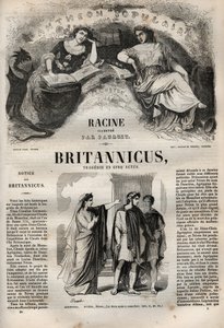 Britannicus tragedy in five acts - engraving in Works of Jean Racine illustrated by Pauquet and notice by Emile de La Bedolliere - 1851