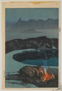 Camping at Washiha, from the Series, Twelve Scenes in the Japan Alps, Taisho Era