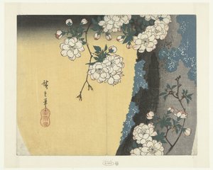 Mossy Trunk and Cherry Blossoms by Hiroshige (I) , Utagawa