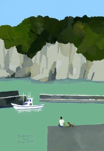 Dogs and People Staring at the Harbor