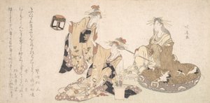 Three Young Ladies Visiting Together by Hokuba