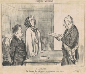 At the Town Hall by Honoré Daumier