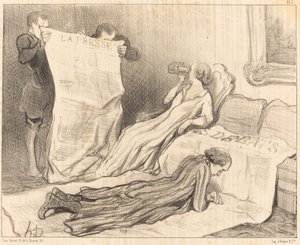 Subscribers Receiving Their Newspaper... by Honoré Daumier