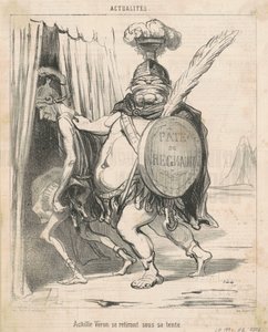 Achille Véron se retirant sous sa tente by Honoré Daumier