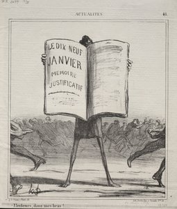 Actualities No. 41: Electors, in my arms!, 1869 by Honoré Daumier