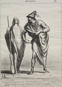Actualities, Plate 181: What Do You Take Me For! Take My Arm by Honoré Daumier