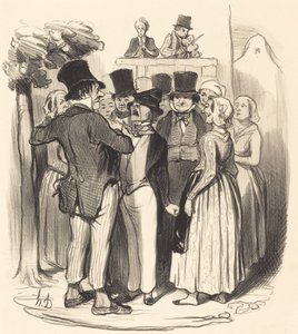 Ah! Gringalet from Paris... You Will Come to Dance... by Honoré Daumier