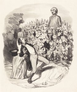 Ah! Saperlotte, I think we are caught! by Honoré Daumier