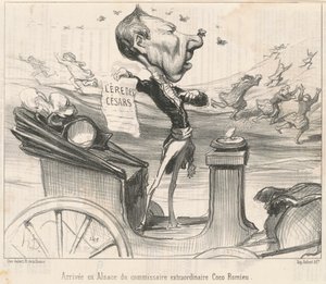 Arrival in Alsace of the commissioner ... by Honoré Daumier
