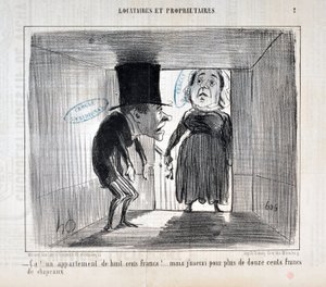 Artwork by Honore Daumier Charivari date from 1854: Serie TENNIQUES AND OWNERS 