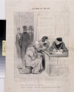 Artwork by Honore Daumier Charivari dates from 1845: Serie LES PEANS DE JUSTICE. 