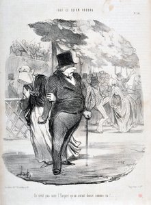 It is not under the Empire that we would dance like this!... Engraving by Honore Daumier. Extract from the newspaper “Le Charivari” by Honoré Daumier