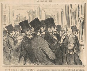 Aspect of the Salon on Opening Day by Honoré Daumier